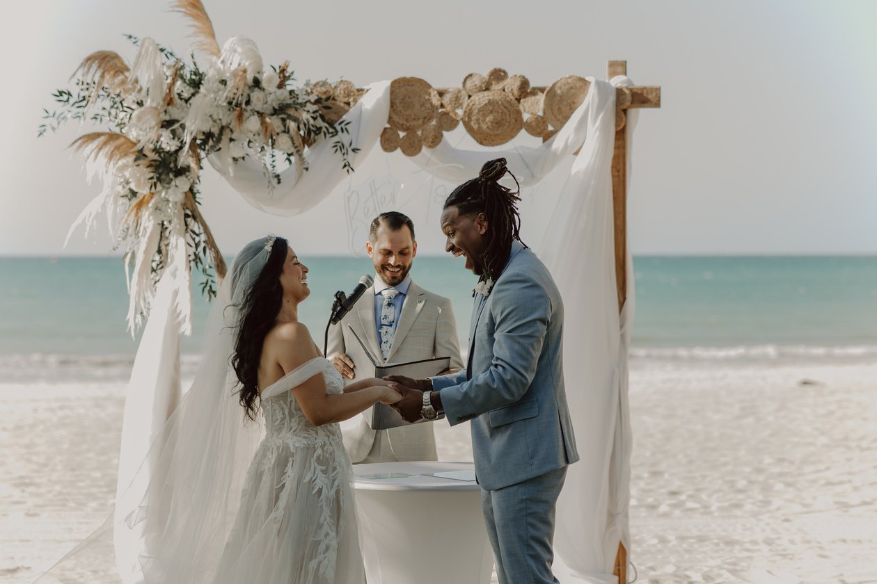 Couple Getting Married on the Beach 